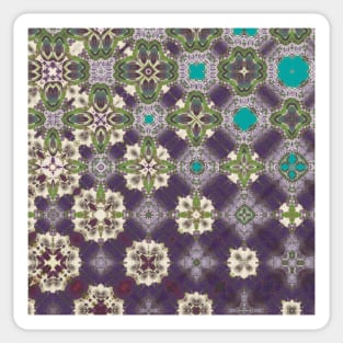 Intricate Purple, Green and Teal Transitional  Pattern - WelshDesignsTP003 Sticker